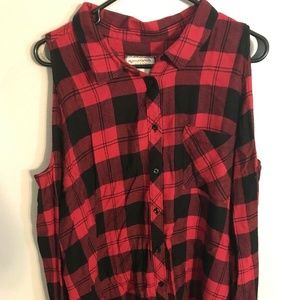 Womens XXL Arizona Jean Co Red Flannel W/ Peekaboo